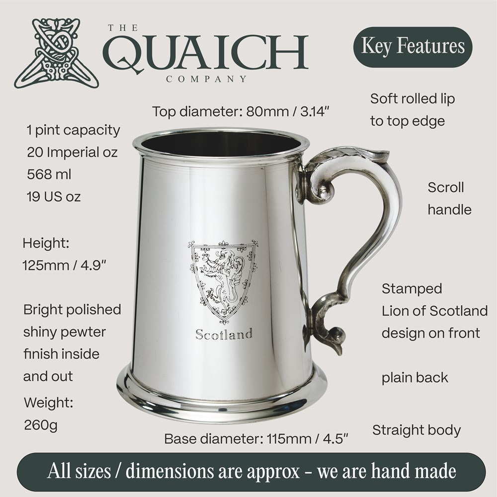 Lion Of Scotland Pewter Tankard