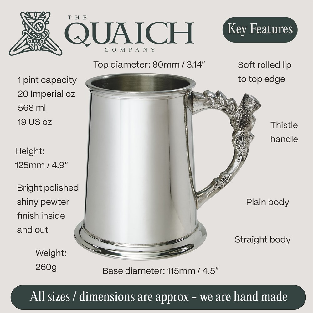 Thistle Handle Pewter Tankard Thistle Handle Pewter Tankard