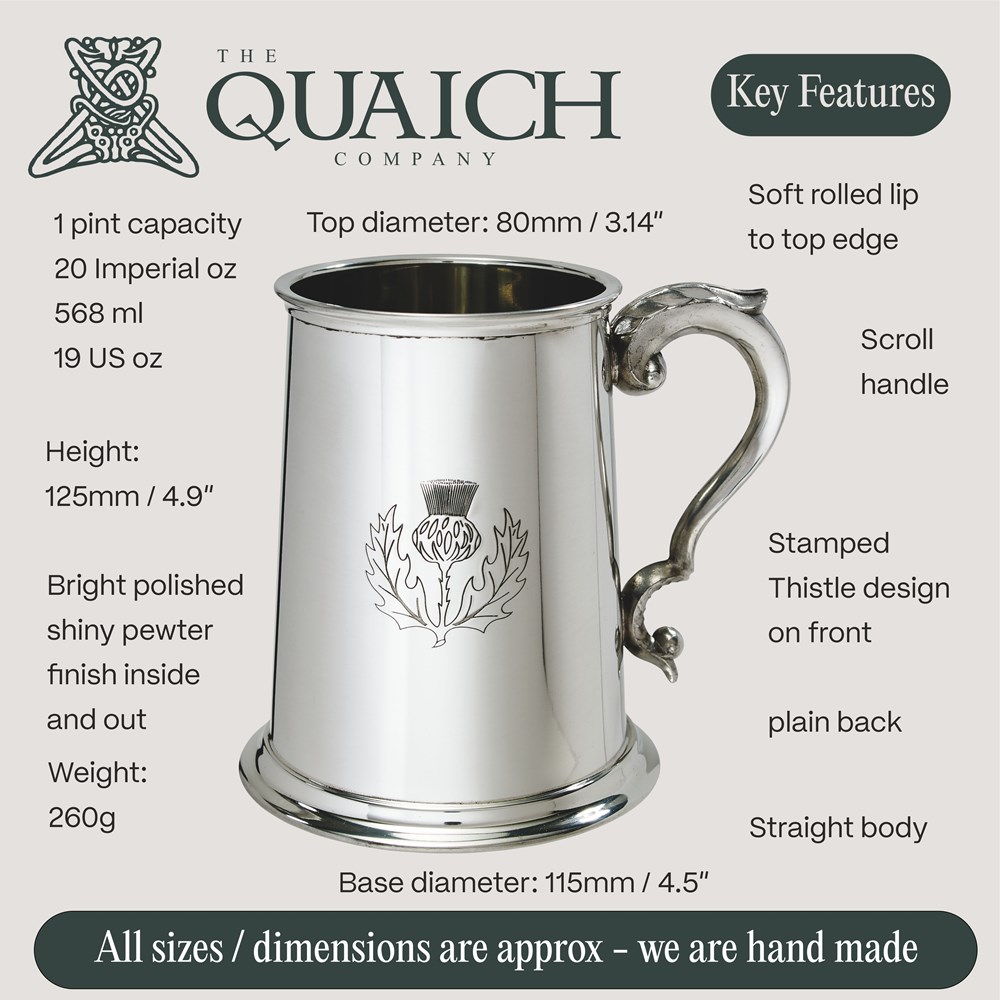 Thistle Stamp Pewter Tankard