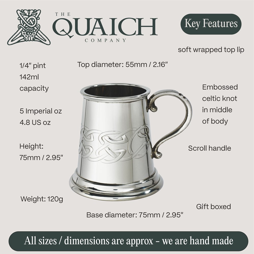 Embossed Celtic Band Pewter Baby Mug Embossed Celtic Band Pewter Baby Mug
