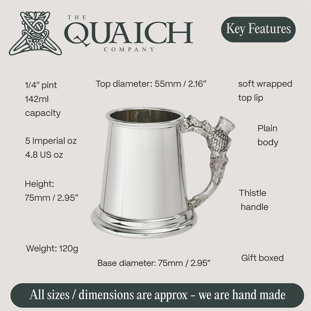 Thistle Handle Pewter Baby Mug Thistle Handle Pewter Baby Mug