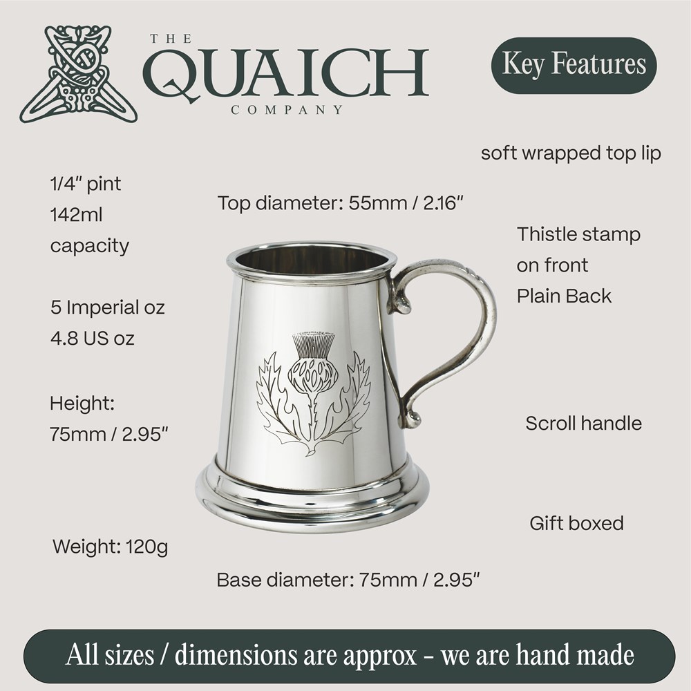Thistle Stamp Pewter Baby Mug Thistle Stamp Pewter Baby Mug