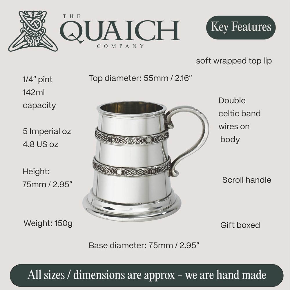 Double Celtic Bands Pewter Baby Mug Double Celtic Bands Pewter Baby Mug