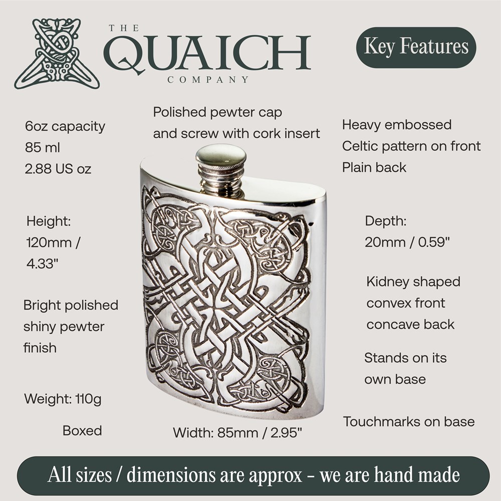 Deep Embossed 6oz Celtic Pattern Flask