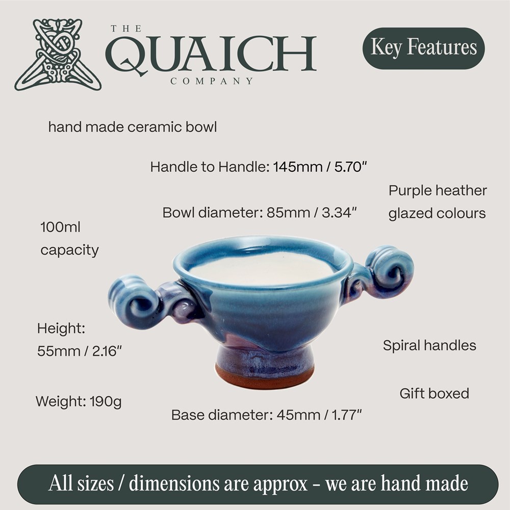 Highland Heather 3" Ceramic Quaich