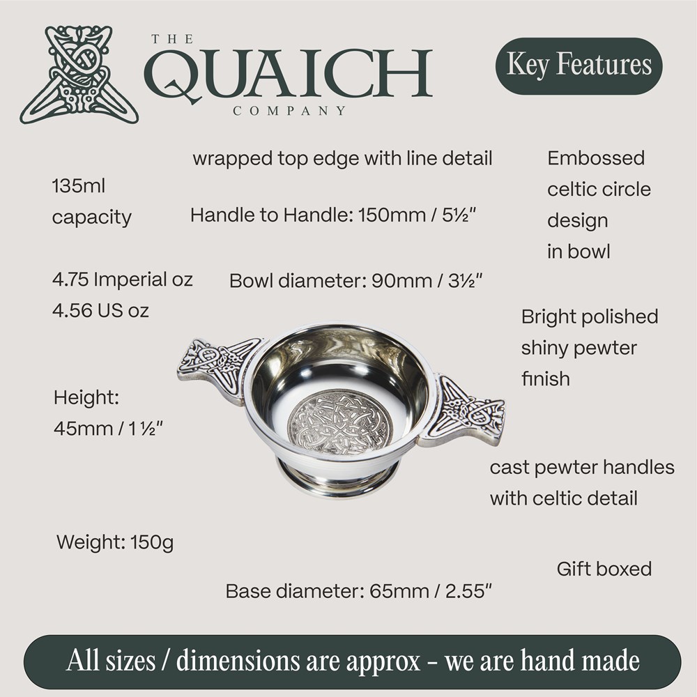 Celtic Circle Small Pewter Quaich