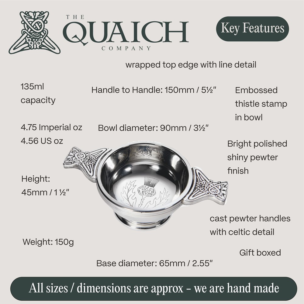Thistle Stamp Small Pewter Quaich