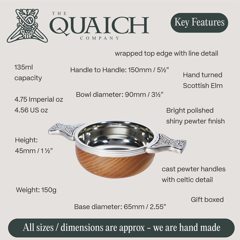 Wood And Pewter Small Quaich Wood And Pewter Small Quaich