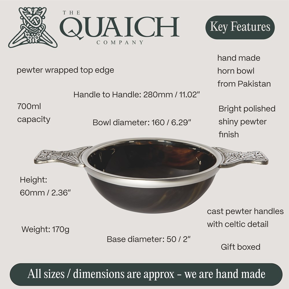 Horn And Pewter Large Quaich Horn And Pewter Large Quaich