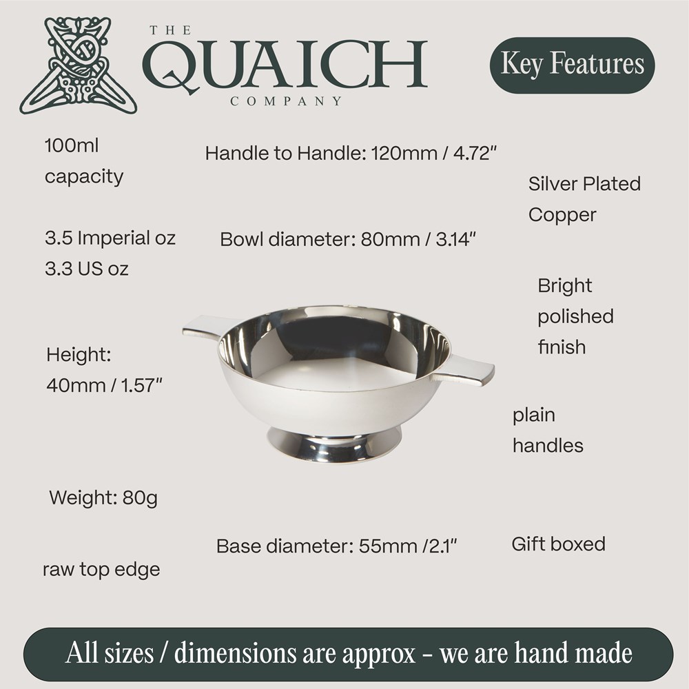 Small Silver Plated Plain Quaich