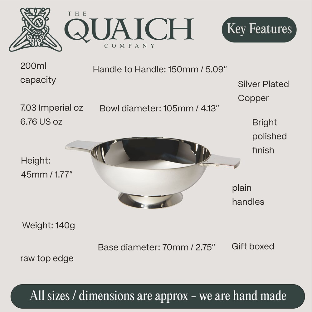 Silver Plated 4" Plain Quaich