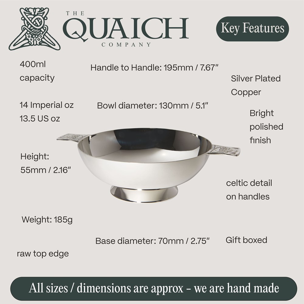 Silver Plated 5" Celtic Quaich