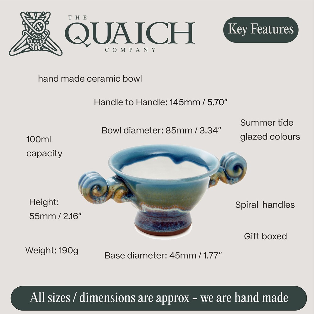 Summer Tide 3" Ceramic Quaich Summer Tide 3" Ceramic Quaich