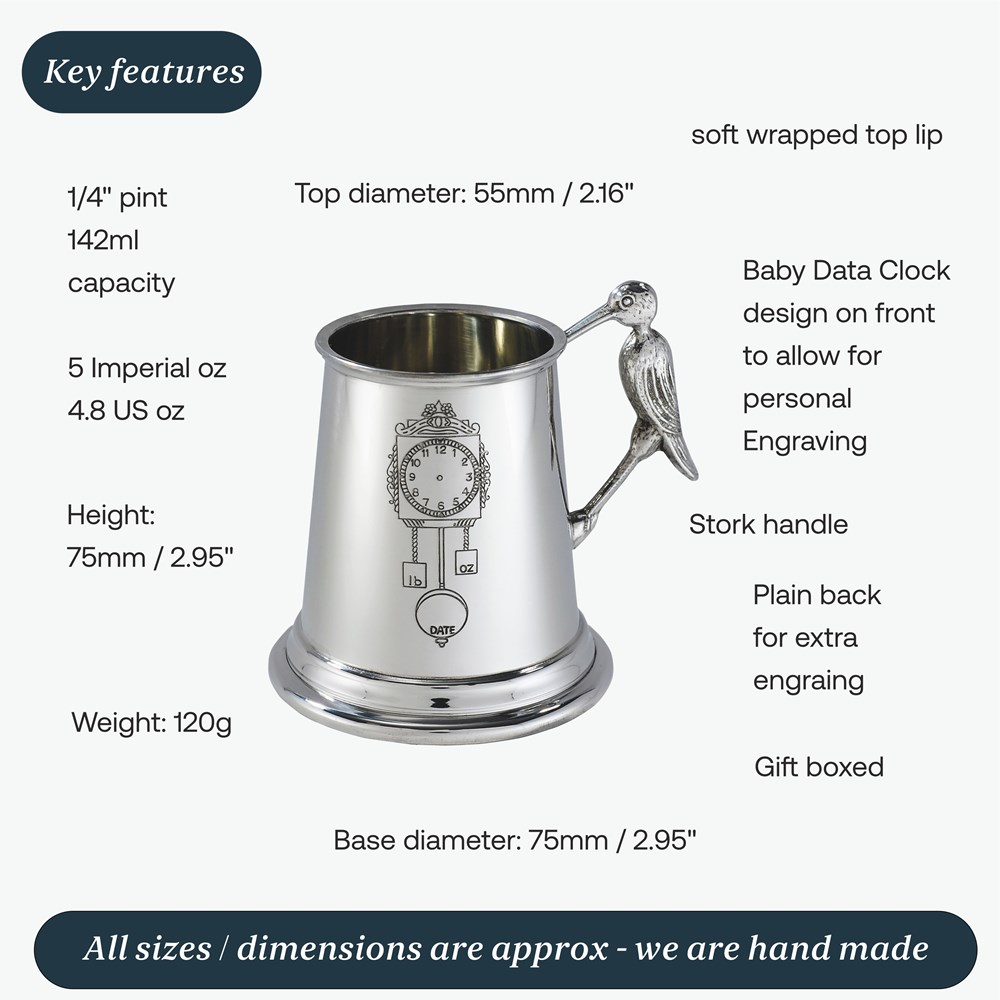 Baby Data Pewter Baby Mug Baby Data Pewter Baby Mug