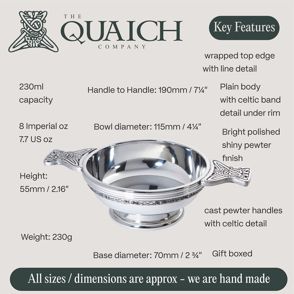 Celtic Band Large Pewter Quaich