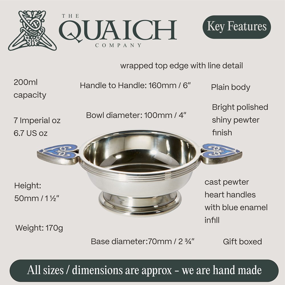 Blue Heart Of The Highlands Medium Quaich Blue Heart Of The Highlands Medium Quaich