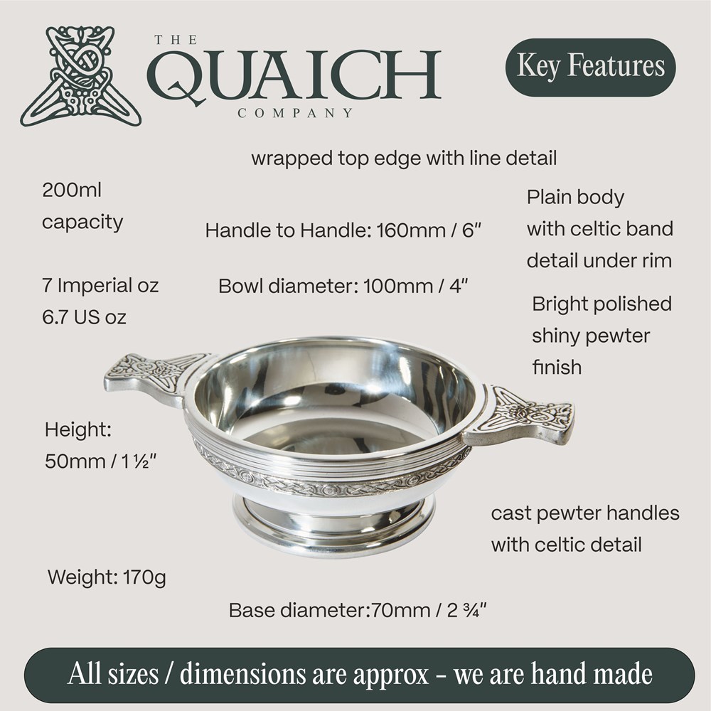 Celtic Band Medium Pewter Quaich Celtic Band Medium Pewter Quaich
