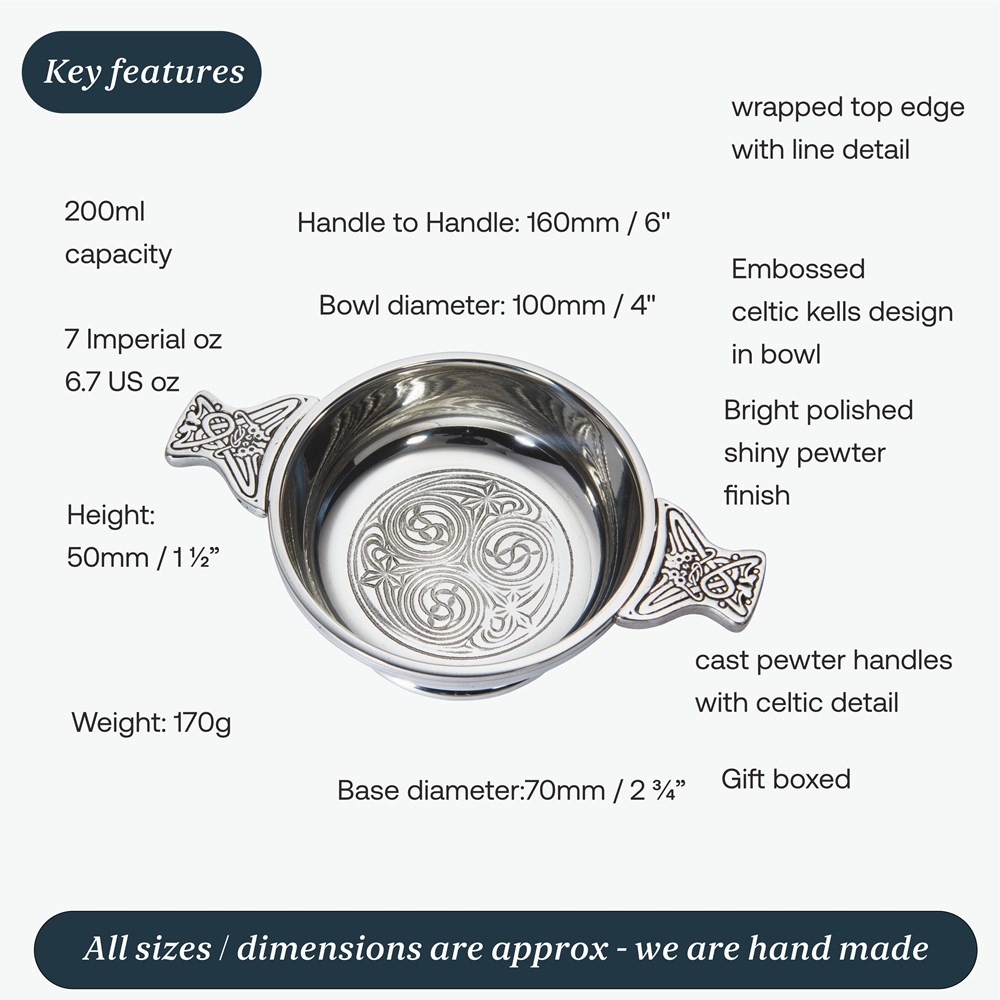 Medium Kells Pewter Quaich Medium Kells Pewter Quaich