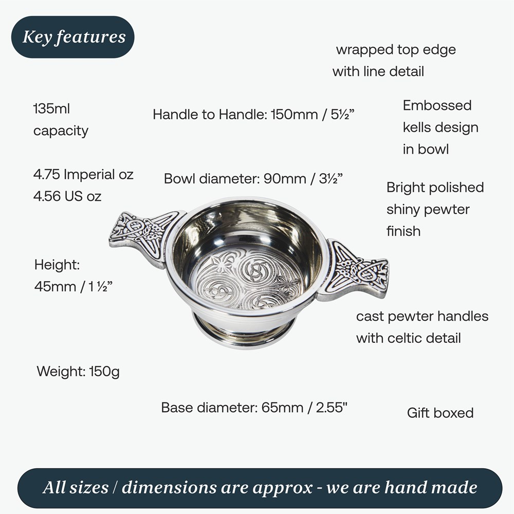 Small Kells Pewter Quaich
