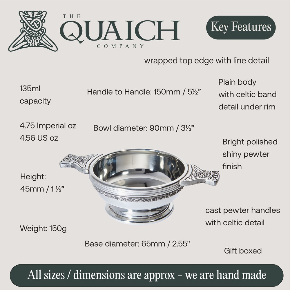 Celtic Band Standard Pewter Quaich