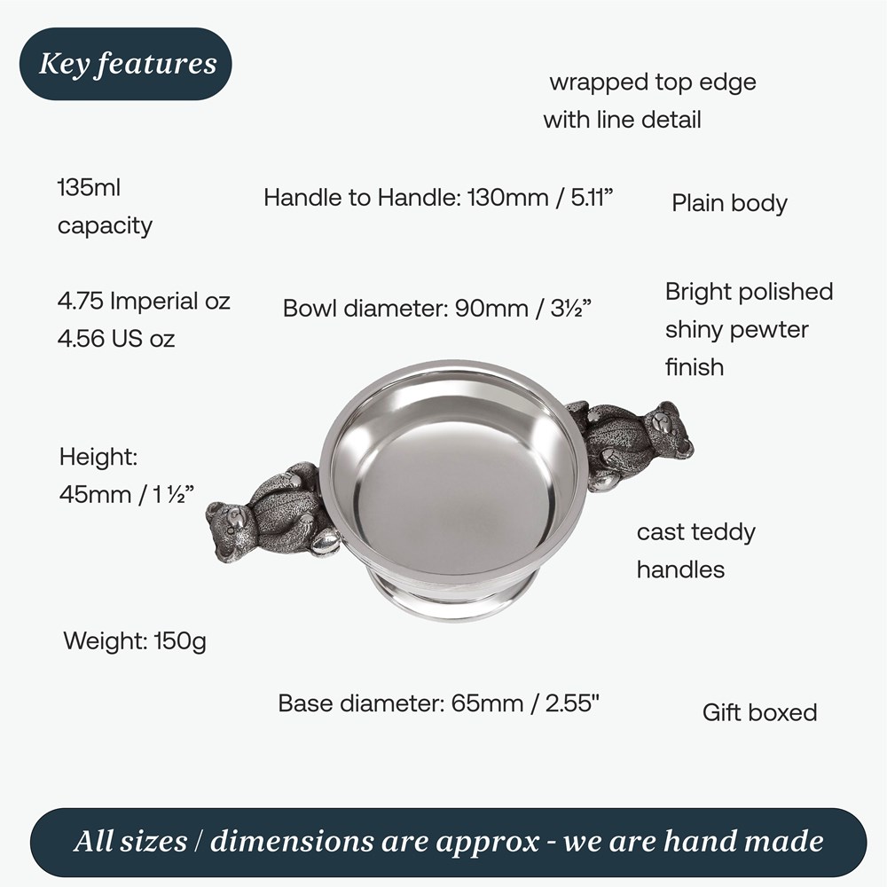 Teddy Handle Pewter Quaich Teddy Handle Pewter Quaich
