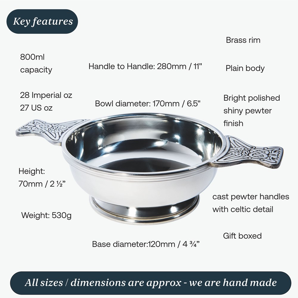 Extra Large Pewter Quaich Extra Large Pewter Quaich