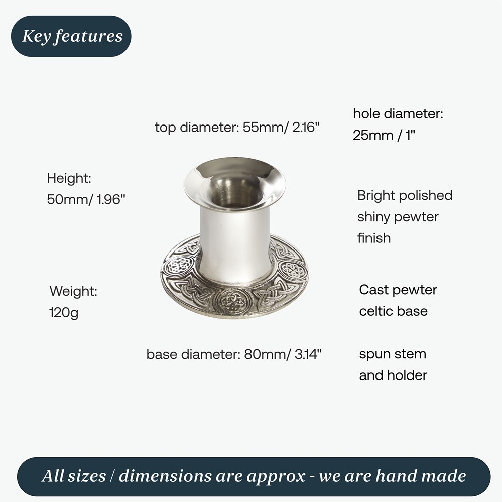 Small Celtic Pewter Candle Holder Small Celtic Pewter Candle Holder