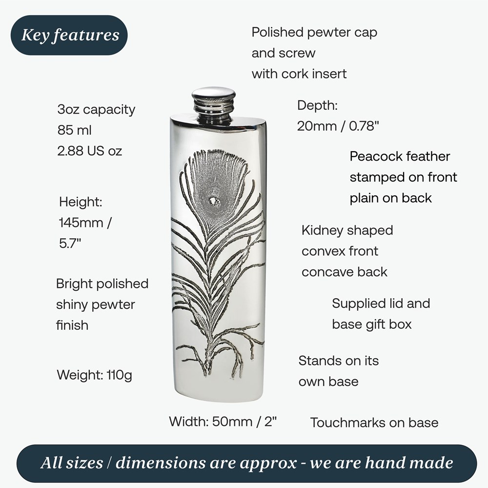 3oz Peacock Purse Flask 3oz Peacock Purse Flask