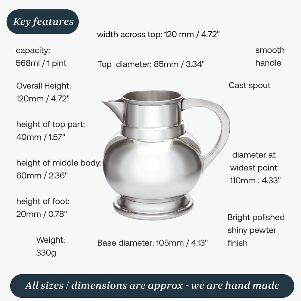 Medium Pewter Water Jug Beer Pitcher Medium Pewter Water Jug Beer Pitcher
