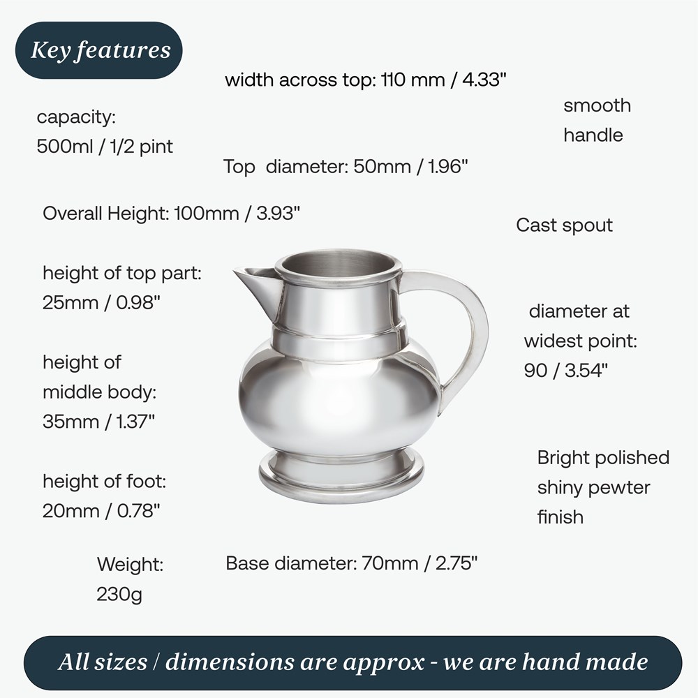 Small Pewter Water Jug Beer Pitcher