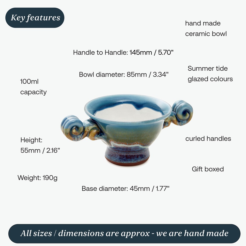 Summer Tide 3" Ceramic Quaich Summer Tide 3" Ceramic Quaich