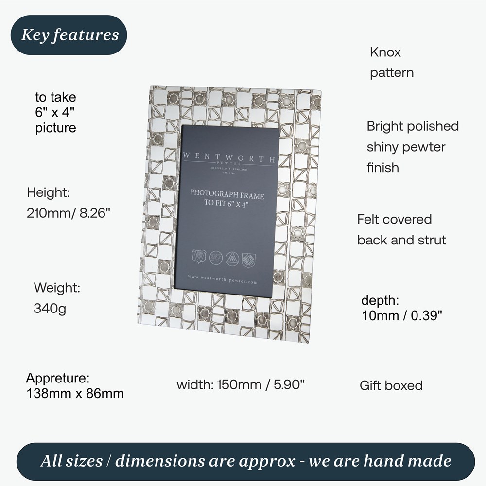 Knox Pewter 6"X4" Small Picture Frame Knox Pewter 6"X4" Small Picture Frame
