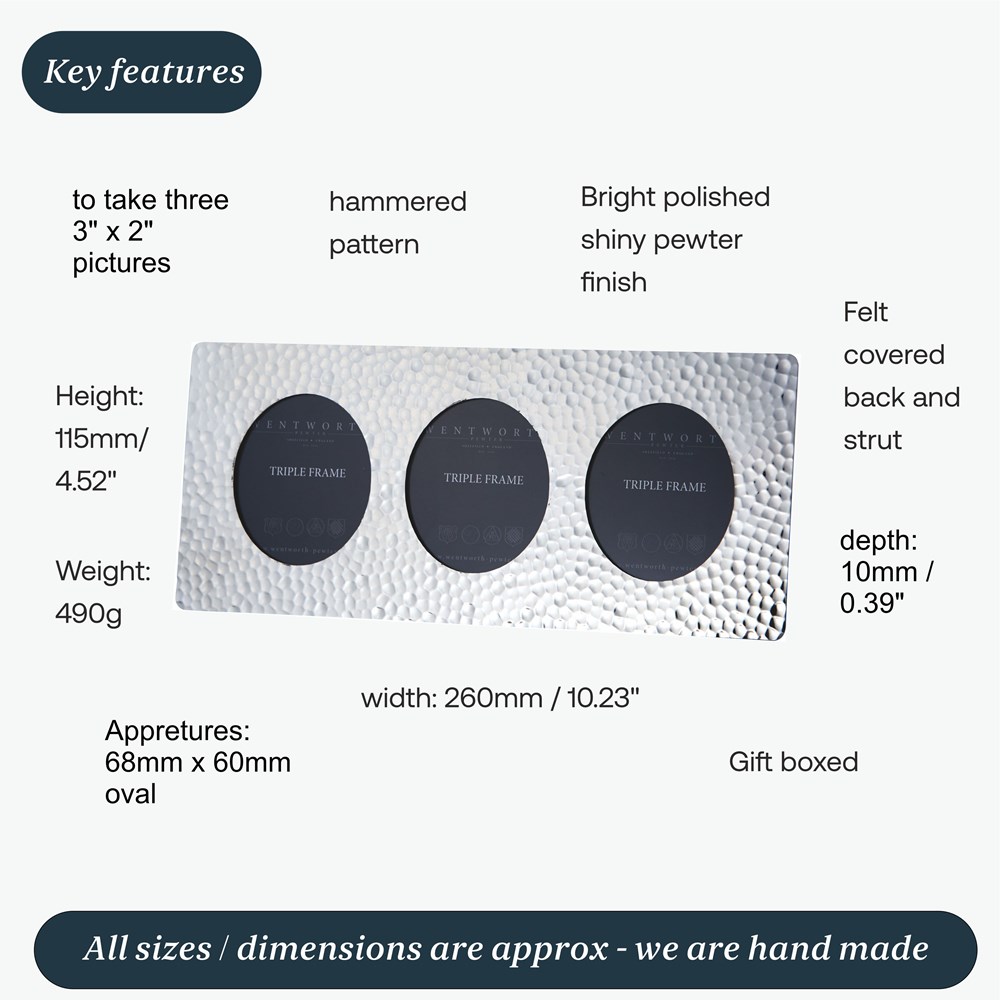 Triple Hammered Pewter Frame Triple Hammered Pewter Frame
