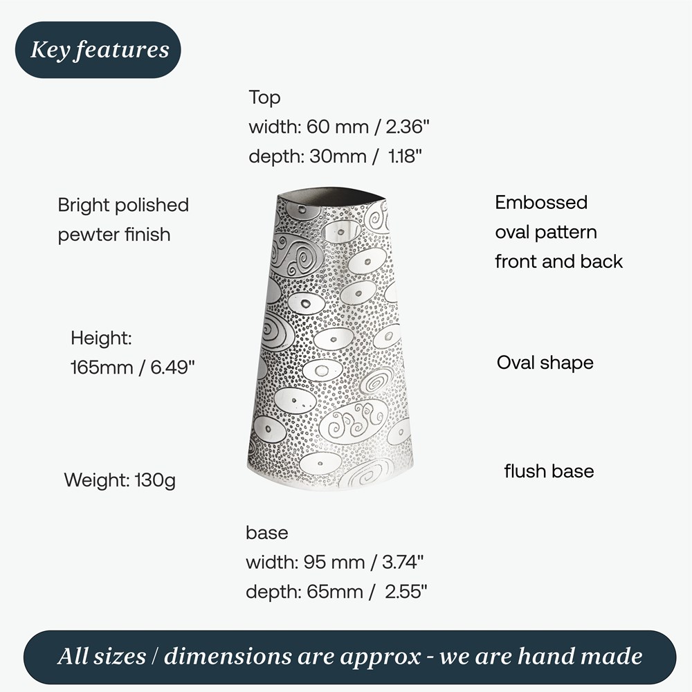 Ovals Pewter Budvase