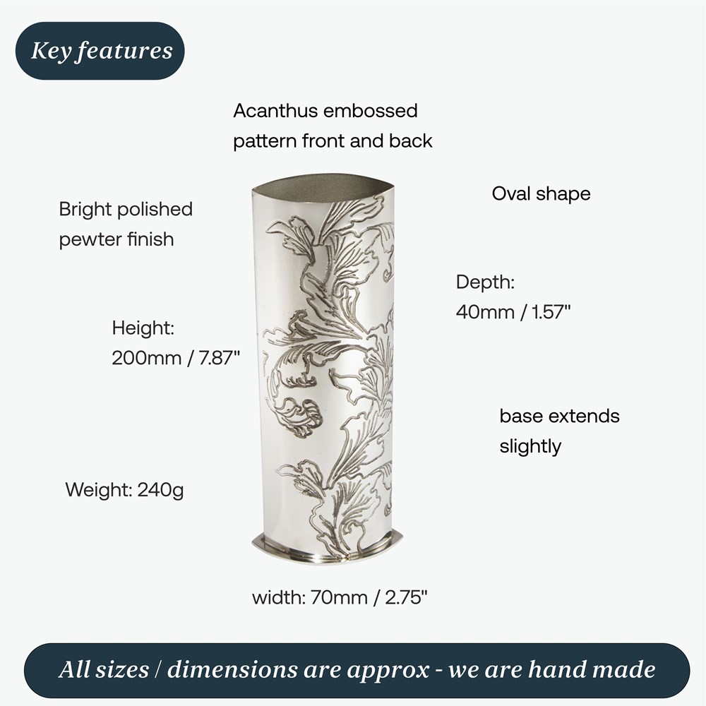 Acanthus Pattern Pewter Vase Acanthus Pattern Pewter Vase