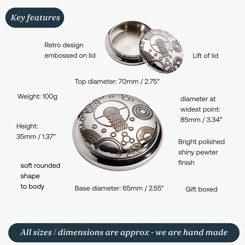 Retro Pewter Trinket Box Retro Pewter Trinket Box