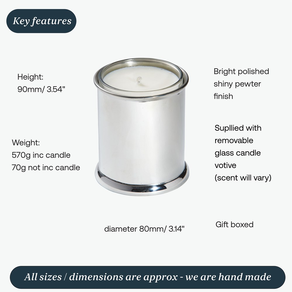 Plain Pewter Candle Votive Plain Pewter Candle Votive