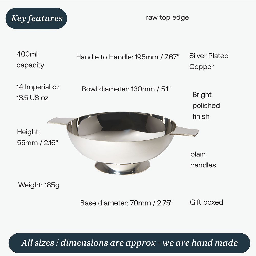 5" Plain Silver Plated Quaich 5" Plain Silver Plated Quaich