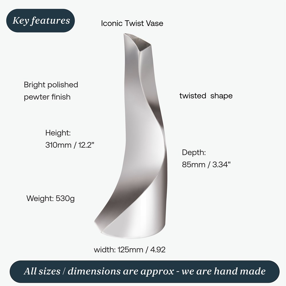 Large Twist Pewter Vase By Catherine Tutt Large Twist Pewter Vase By Catherine Tutt