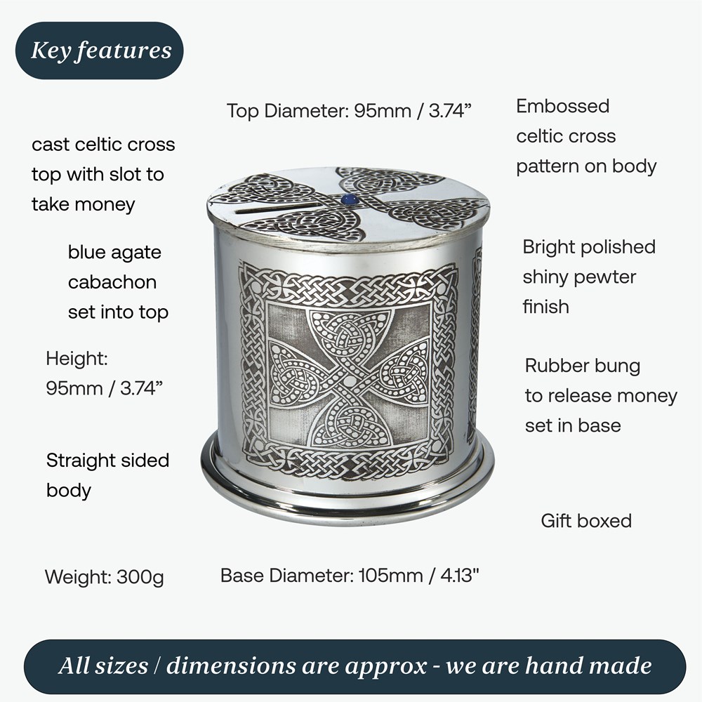 Celtic Spiral Pewter Money Box Celtic Spiral Pewter Money Box
