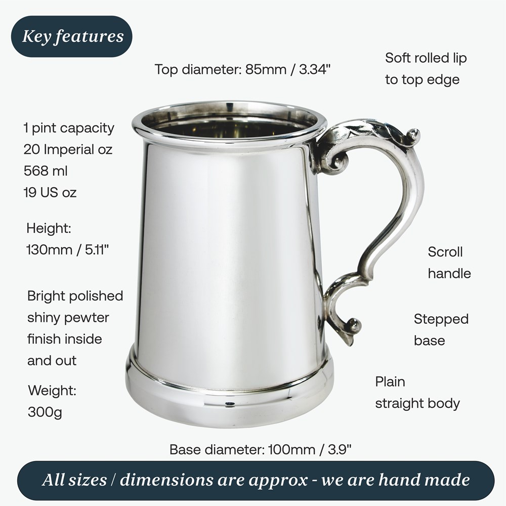Gloucester One Pint Pewter Tankard Gloucester One Pint Pewter Tankard