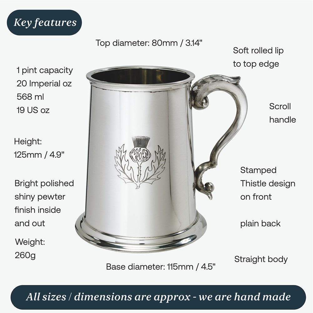 Thistle One Pint Pewter Tankard Thistle One Pint Pewter Tankard