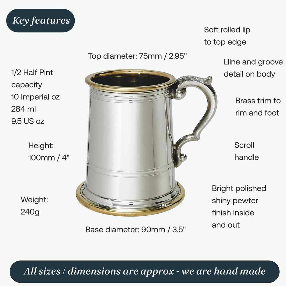 Half Pint Wortley Pewter Tankard Half Pint Wortley Pewter Tankard