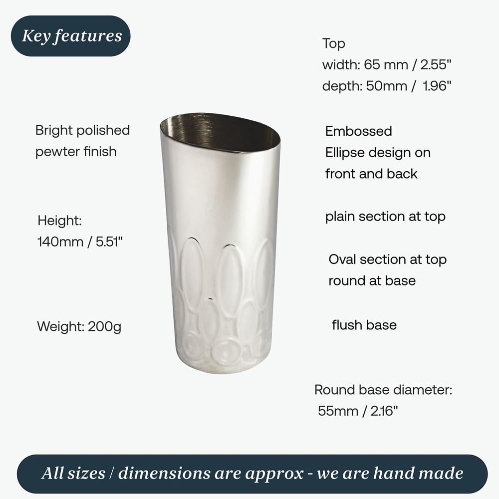 Small Pewter Elipse Vase Small Pewter Elipse Vase