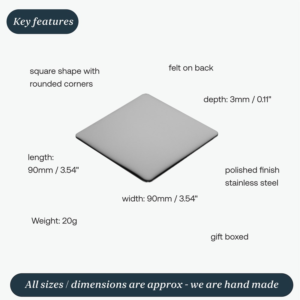Square Stainless Steel Coaster