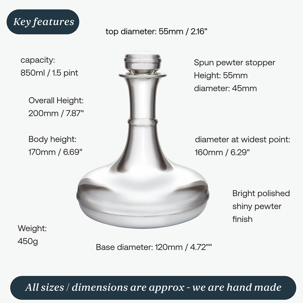 Pewter Ships Decanter