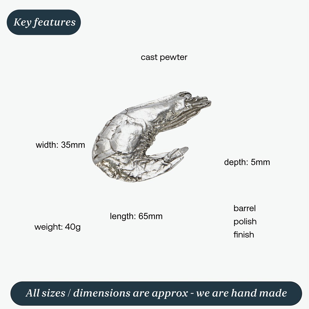 Cast Pewter Prawn Ornament