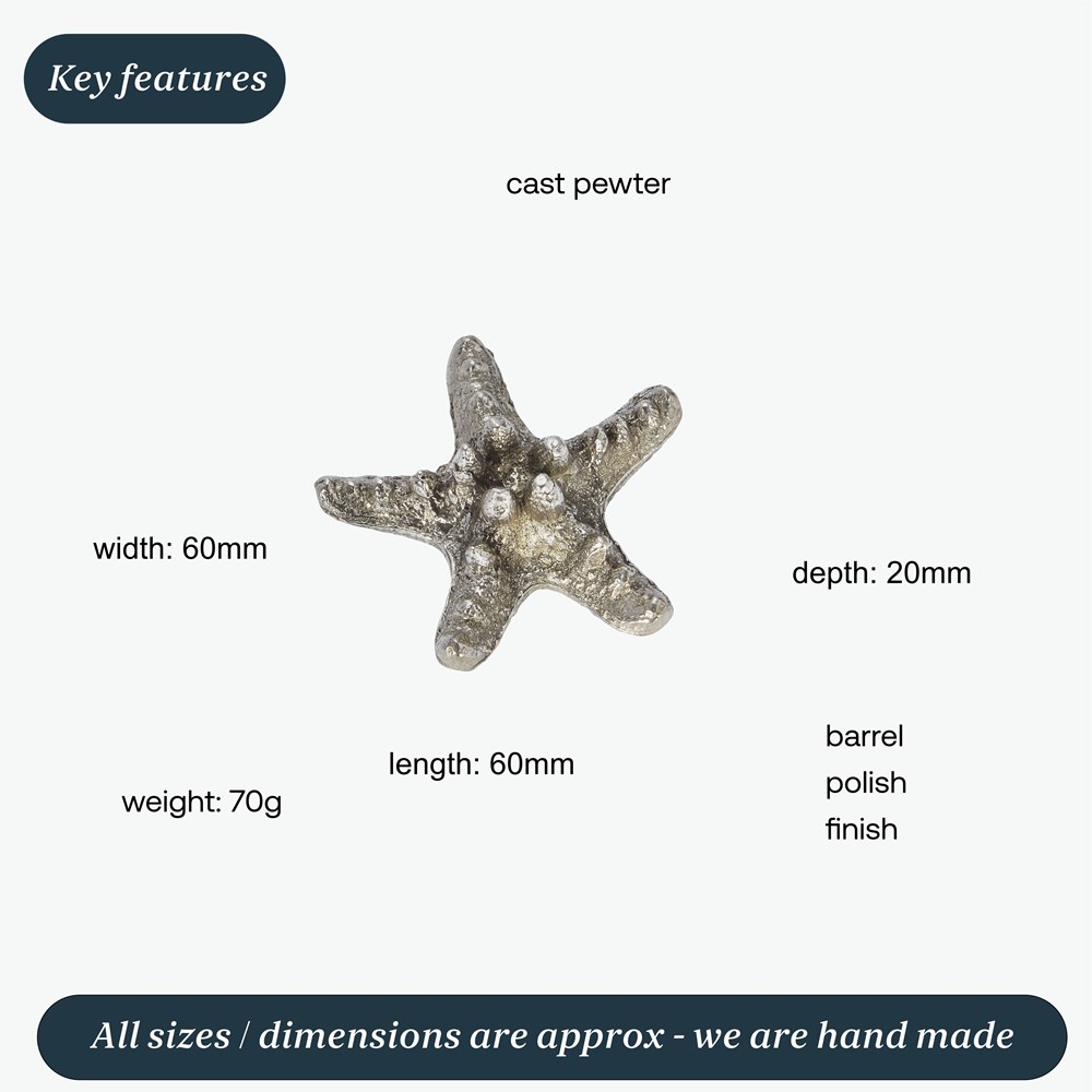 Cast Pewter Starfish Ornament Cast Pewter Starfish Ornament