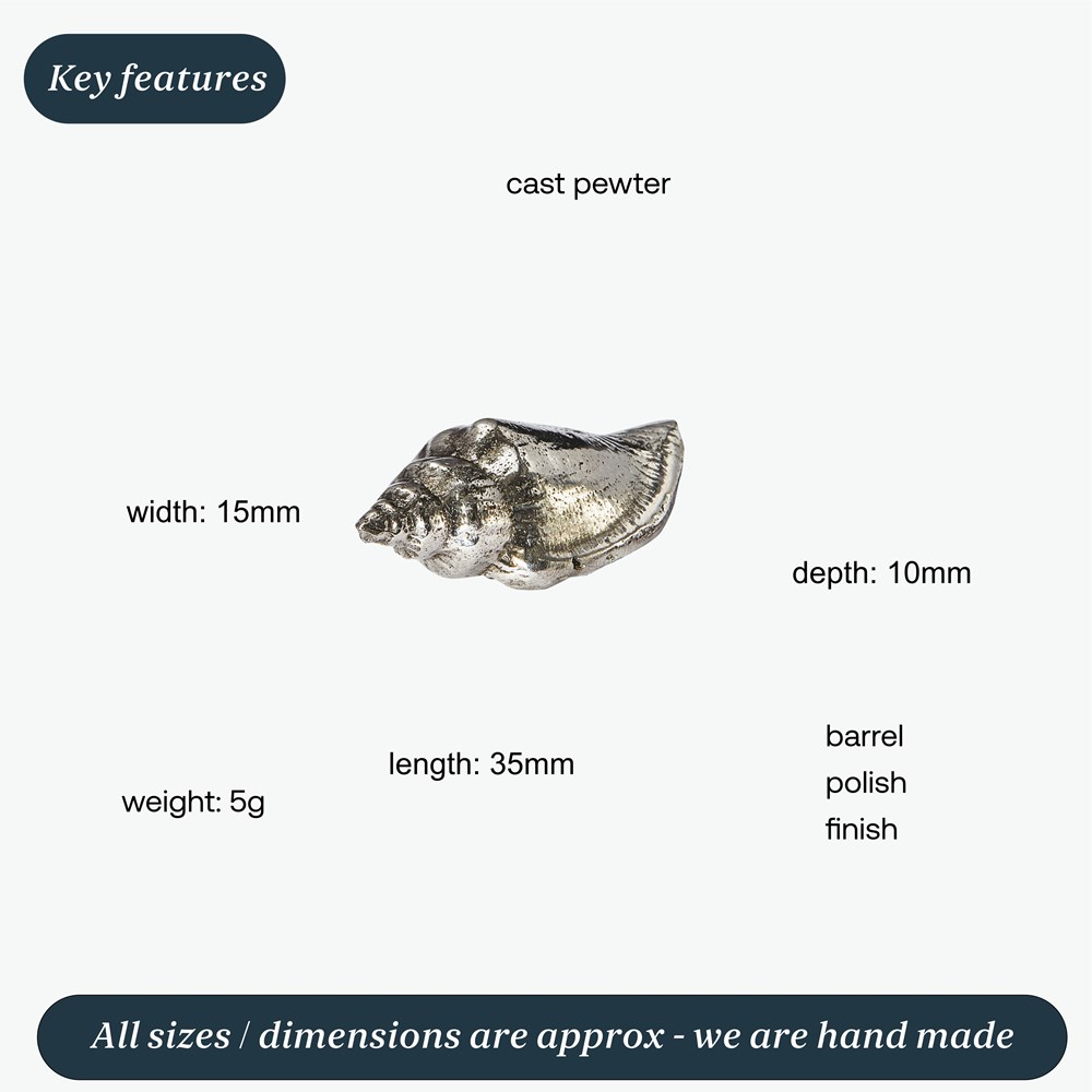Cast Pewter Small Sea Snail Ornament