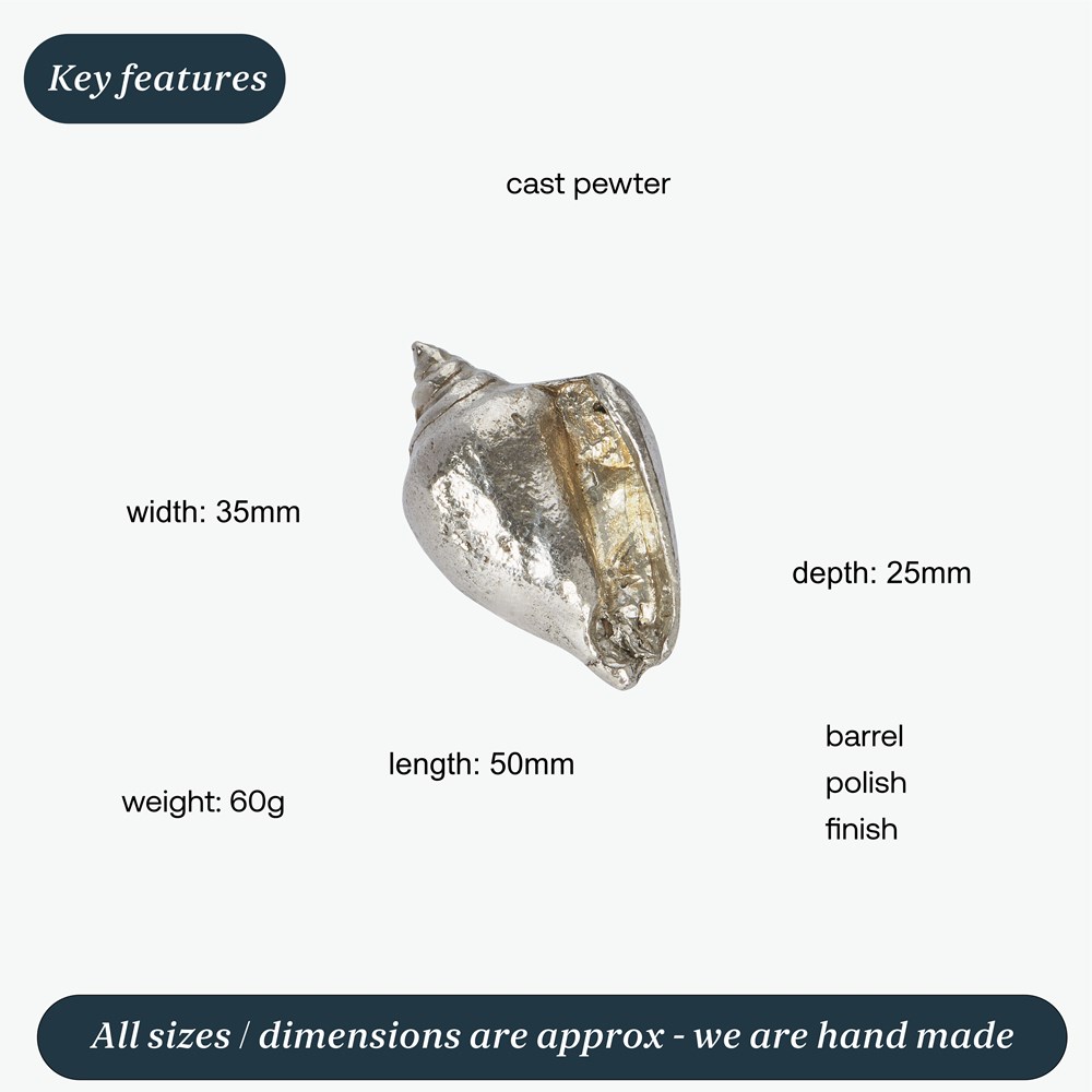 Cast Pewter Large Sea Snail Ornament